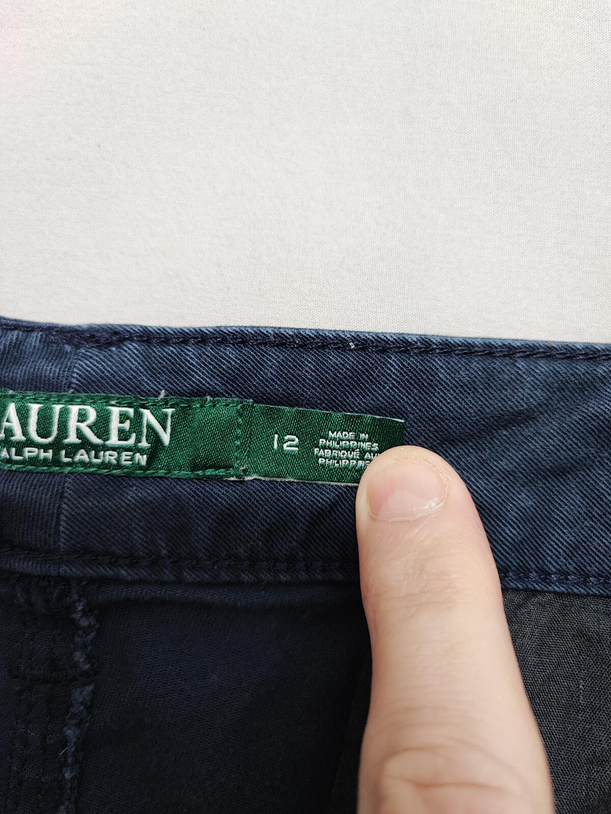 Vintage Lauren Ralph Lauren Navy Blue Chino Trousers Stretch Old Money Fits W36