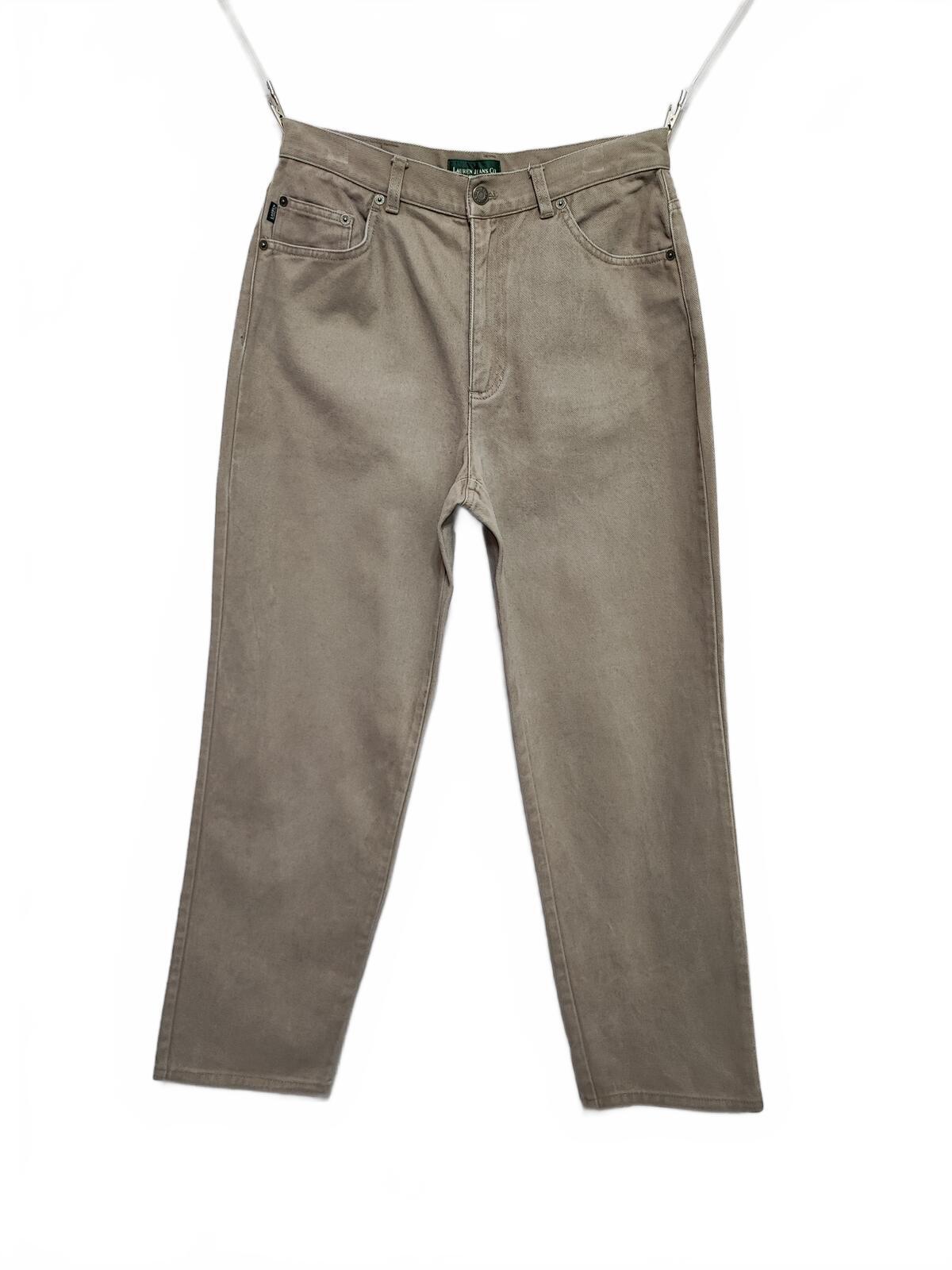 Vintage Lauren Ralph Lauren Tan Khaki Trousers High Waisted Straight Leg Fit W30