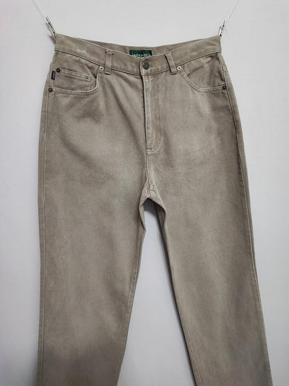 Vintage Lauren Ralph Lauren Tan Khaki Trousers High Waisted Straight Leg Fit W30