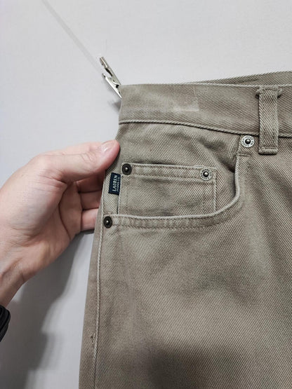 Vintage Lauren Ralph Lauren Tan Khaki Trousers High Waisted Straight Leg Fit W30
