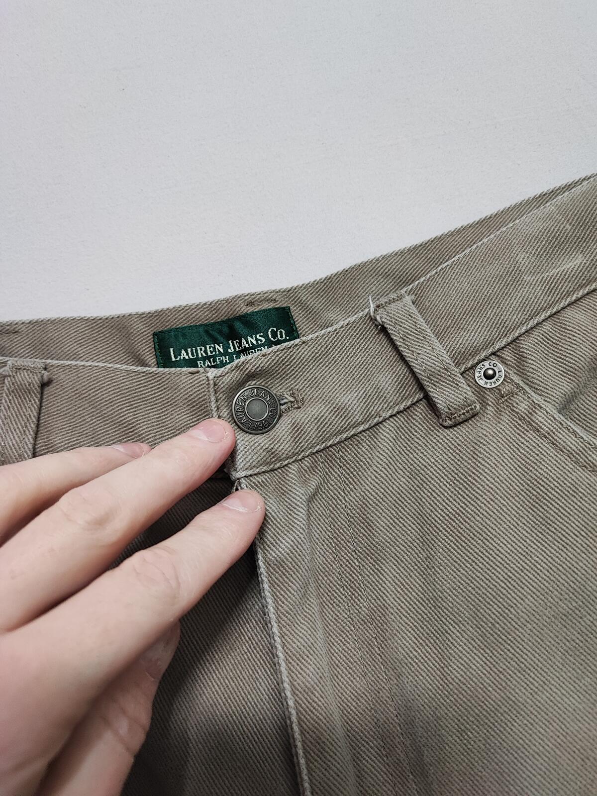 Vintage Lauren Ralph Lauren Tan Khaki Trousers High Waisted Straight Leg Fit W30