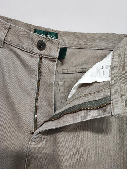 Vintage Lauren Ralph Lauren Tan Khaki Trousers High Waisted Straight Leg Fit W30