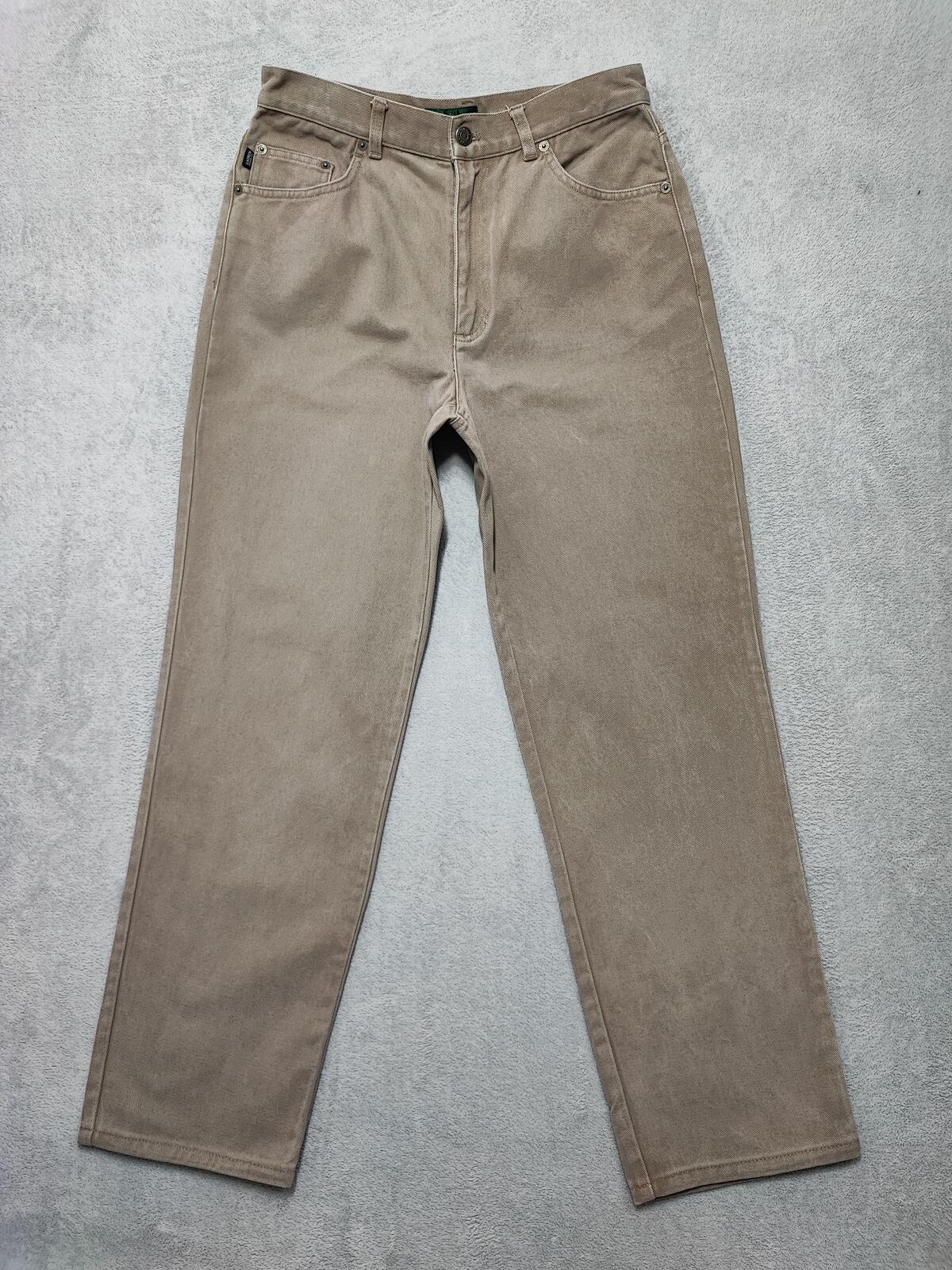 Vintage Lauren Ralph Lauren Tan Khaki Trousers High Waisted Straight Leg Fit W30
