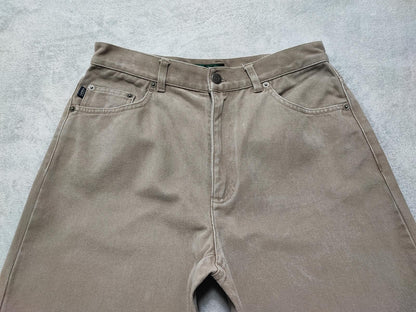 Vintage Lauren Ralph Lauren Tan Khaki Trousers High Waisted Straight Leg Fit W30