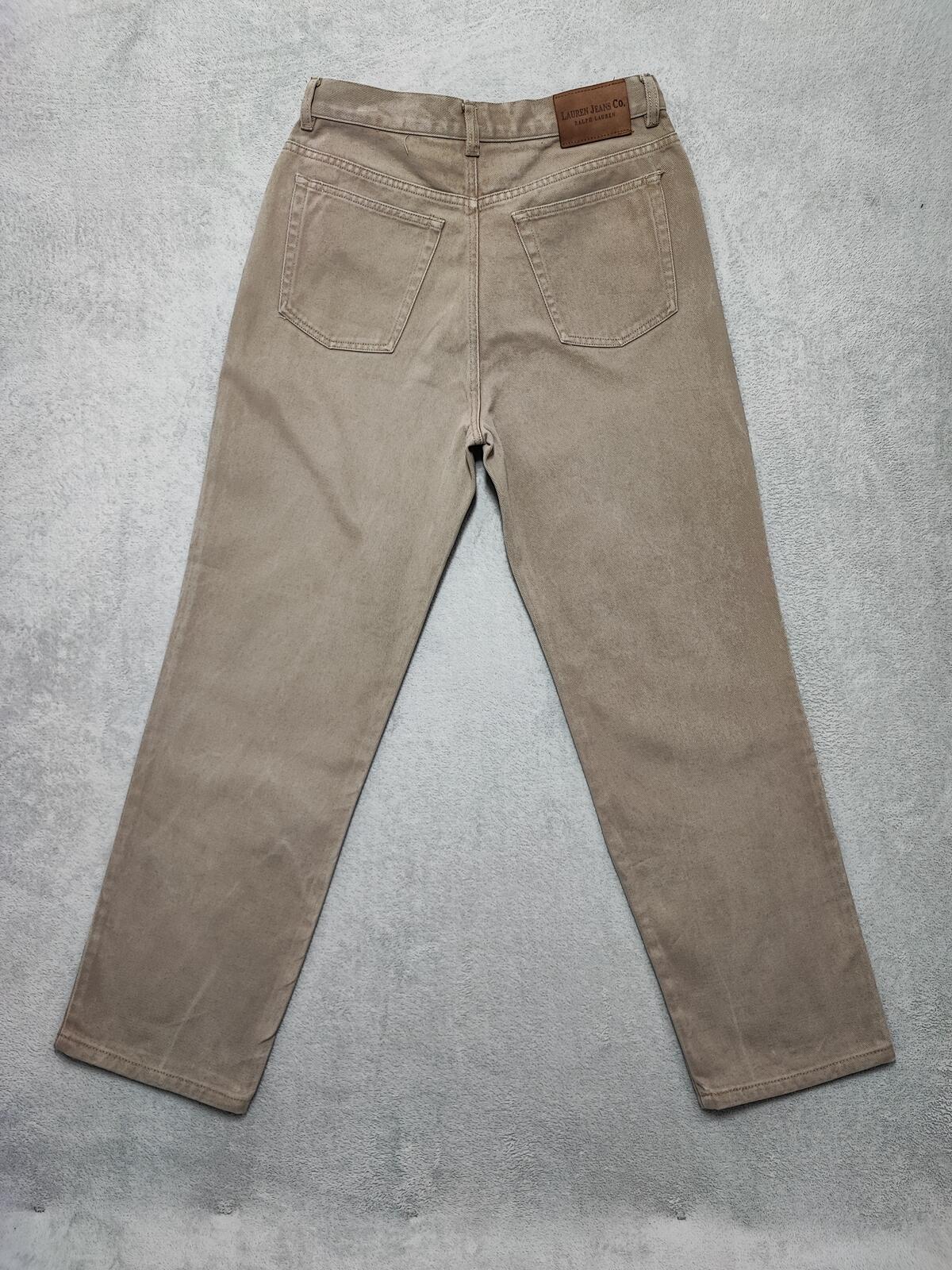 Vintage Lauren Ralph Lauren Tan Khaki Trousers High Waisted Straight Leg Fit W30