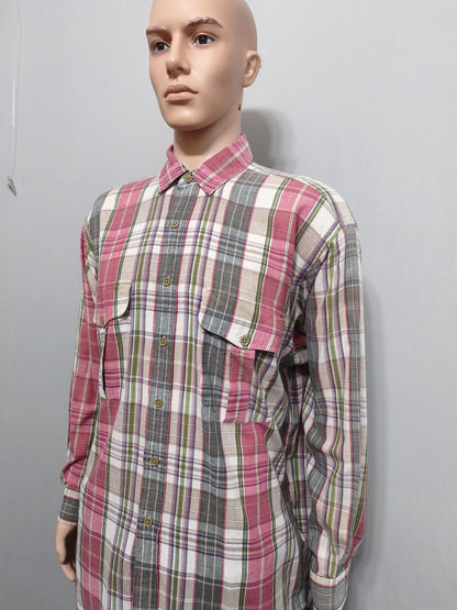 Vintage Polo Ralph Lauren Yarmouth Checked Long Sleeve Shirt Red Men's Size XL