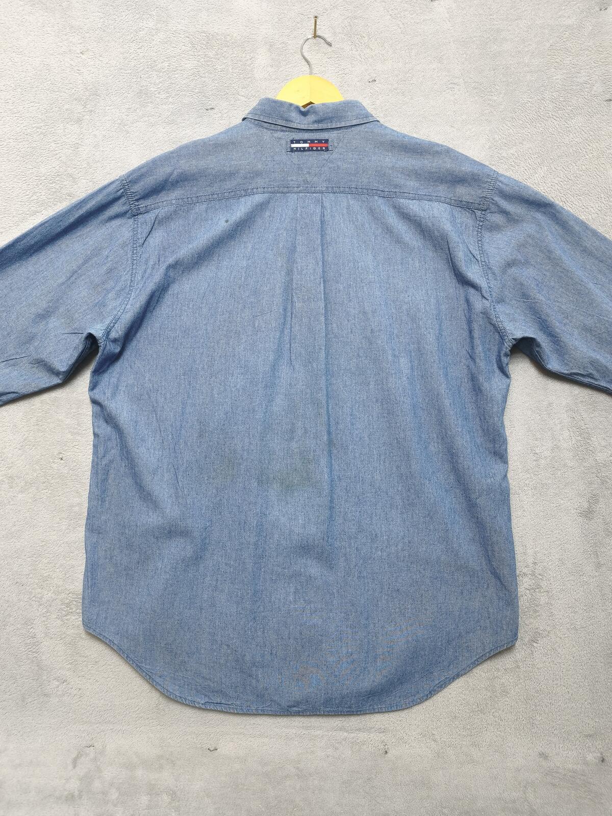 Vintage Tommy Hilfiger Plain Long Sleeve Shirt Solid Red Men's Size XL Oversized