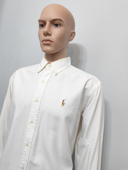 Vintage Ralph Lauren Big Shirt Long Sleeve Shirt Off-White Cream Men's Size XXL