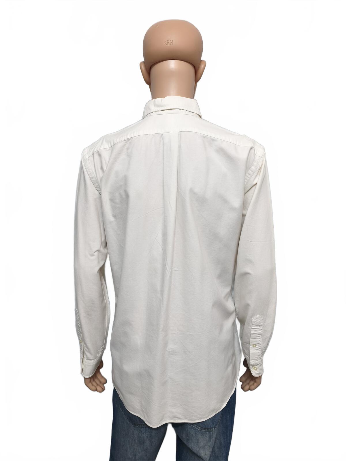 Vintage Ralph Lauren Big Shirt Long Sleeve Shirt Off-White Cream Men's Size XXL