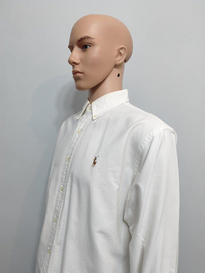 Vintage Ralph Lauren Big Shirt Long Sleeve Shirt Off-White Cream Men's Size XXL