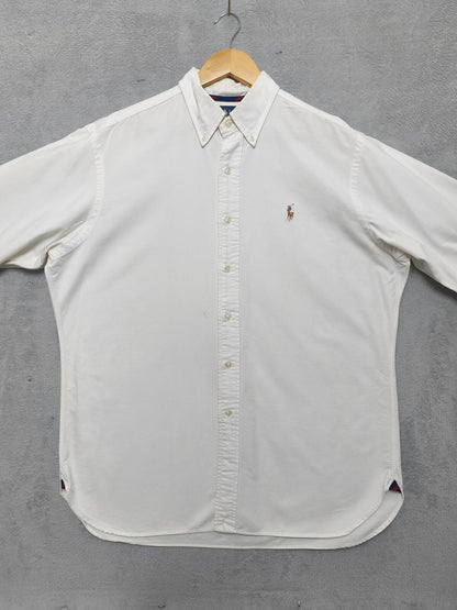 Vintage Ralph Lauren Big Shirt Long Sleeve Shirt Off-White Cream Men's Size XXL