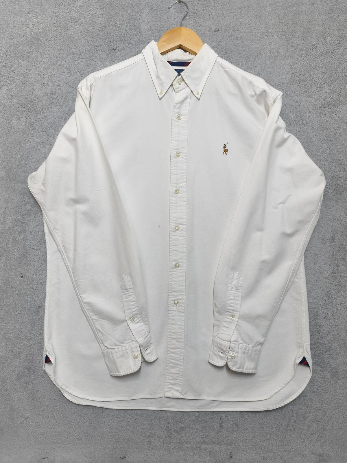 Vintage Ralph Lauren Big Shirt Long Sleeve Shirt Off-White Cream Men's Size XXL