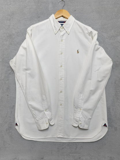 Vintage Ralph Lauren Big Shirt Long Sleeve Shirt Off-White Cream Men's Size XXL