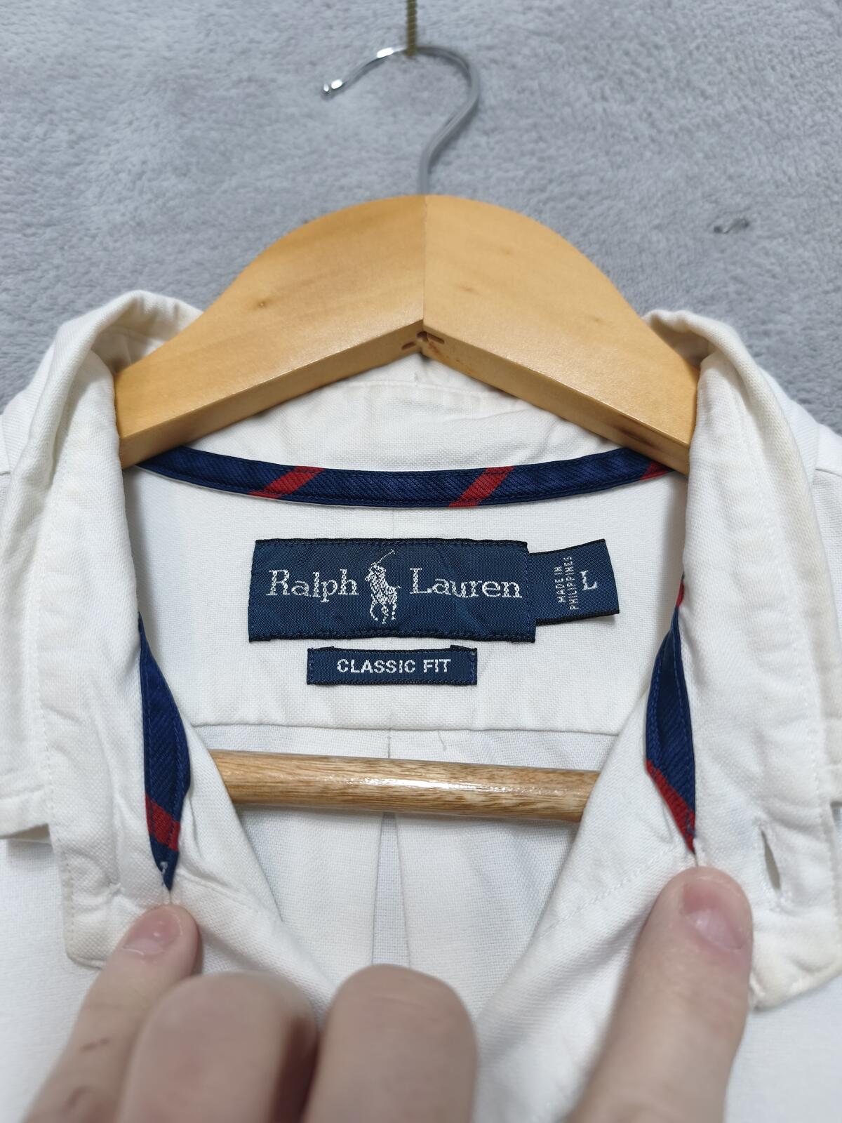 Vintage Ralph Lauren Big Shirt Long Sleeve Shirt Off-White Cream Men's Size XXL