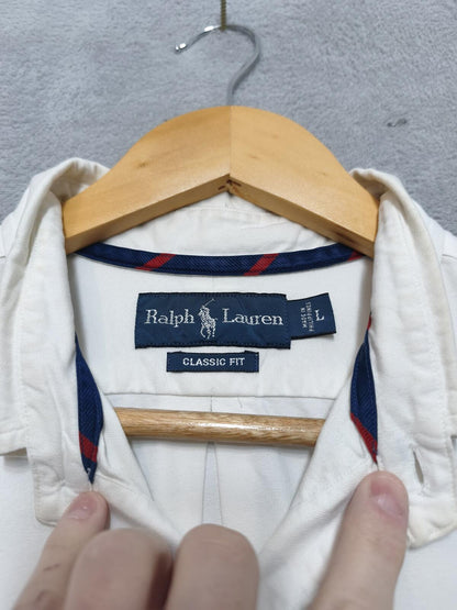Vintage Ralph Lauren Big Shirt Long Sleeve Shirt Off-White Cream Men's Size XXL