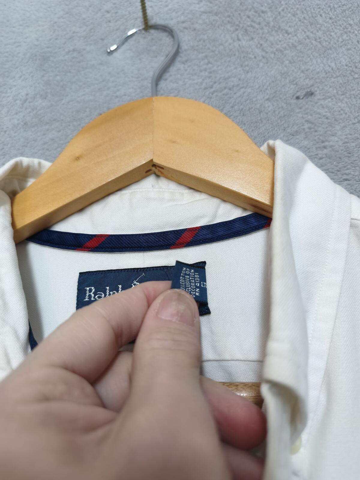 Vintage Ralph Lauren Big Shirt Long Sleeve Shirt Off-White Cream Men's Size XXL