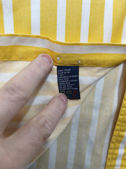 Vintage Tommy Hilfiger Striped Long Sleeve Shirt Yellow White Men's Size XXL