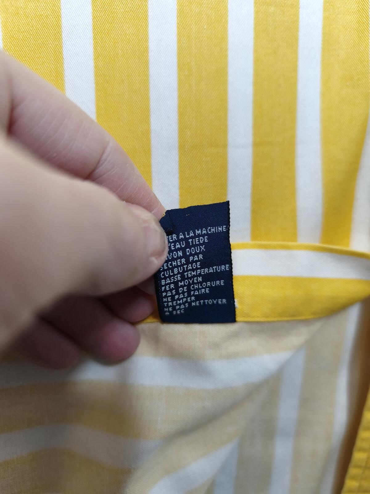 Vintage Tommy Hilfiger Striped Long Sleeve Shirt Yellow White Men's Size XXL