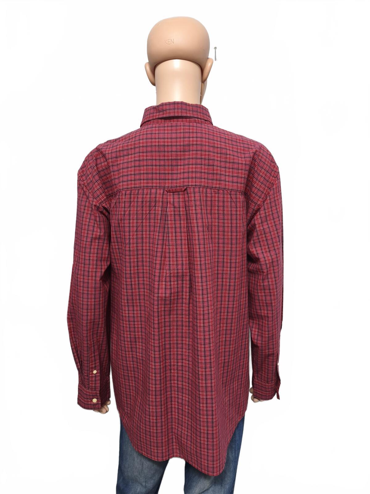 Vintage Chaps Checked Long Sleeve Shirt Red Navy Men's Size XXXL Oversized
