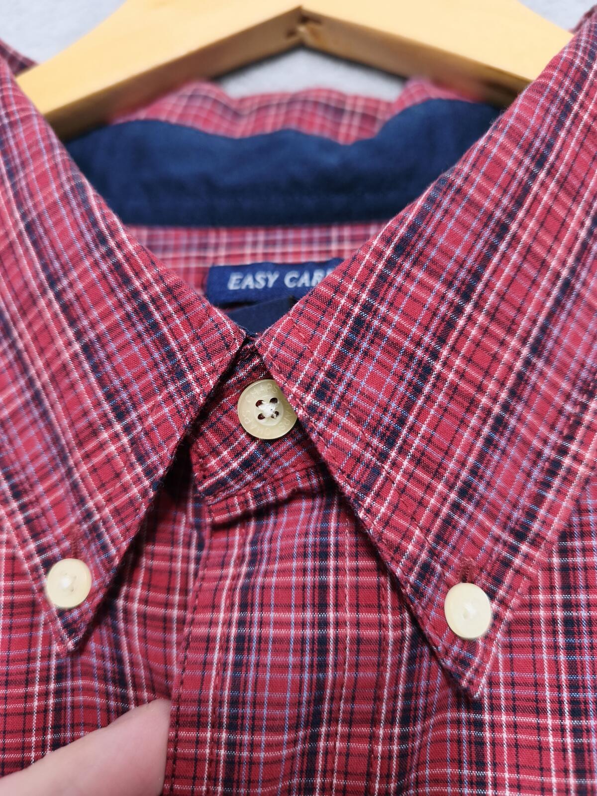 Vintage Chaps Checked Long Sleeve Shirt Red Navy Men's Size XXXL Oversized