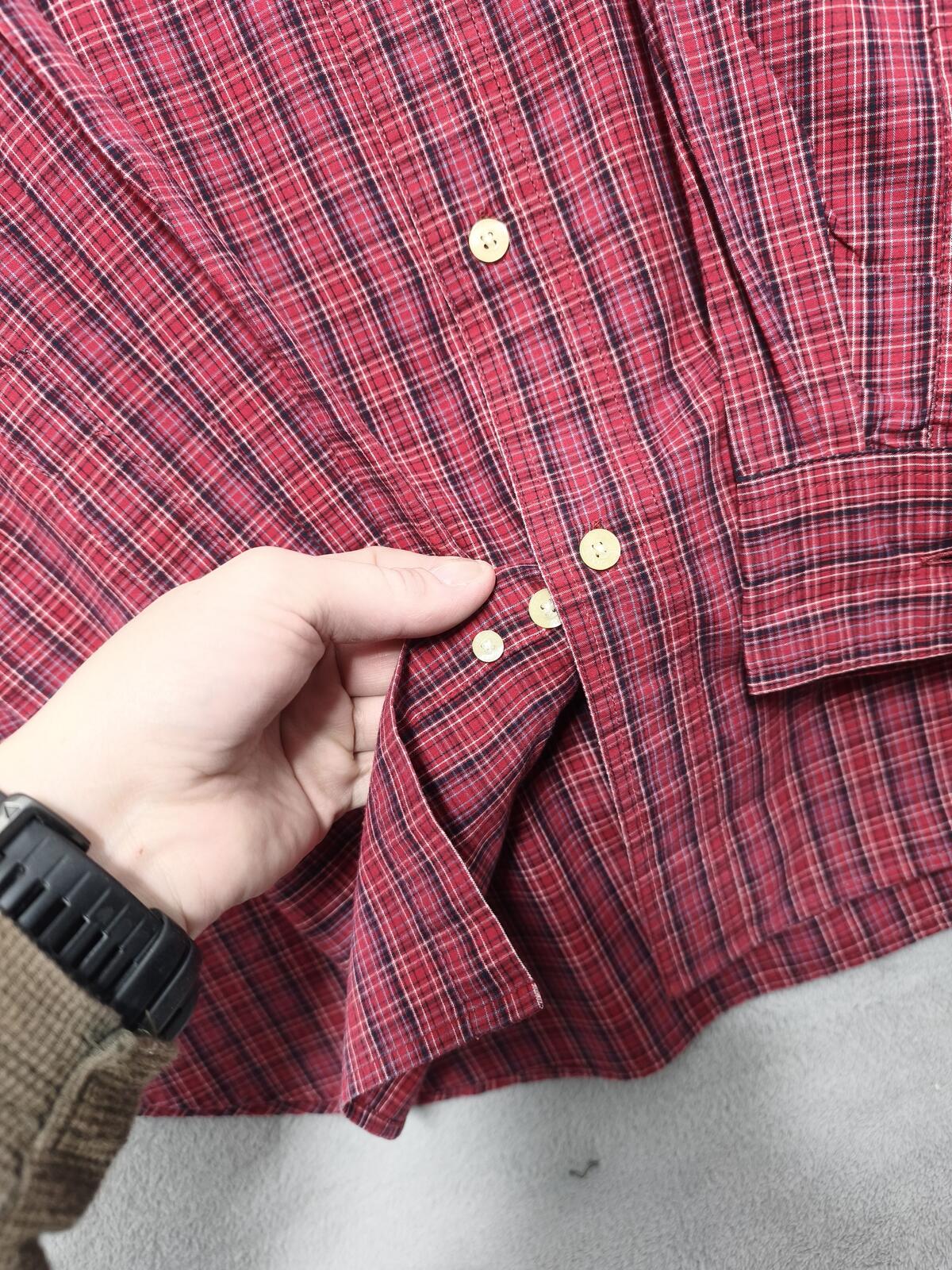 Vintage Chaps Checked Long Sleeve Shirt Red Navy Men's Size XXXL Oversized