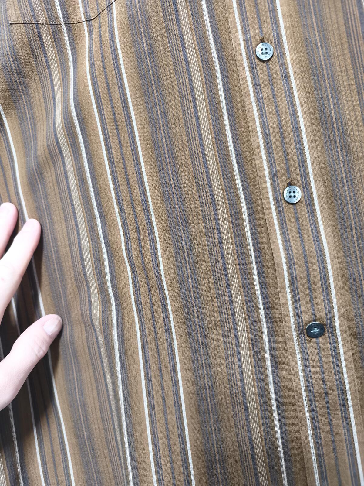 Vintage Timberland Striped Long Sleeve Shirt Brown White Men's Size Large L