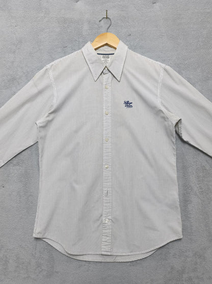 Vintage Tommy Hilfiger Checked Long Sleeve Shirt White Blue Men's Size Medium M