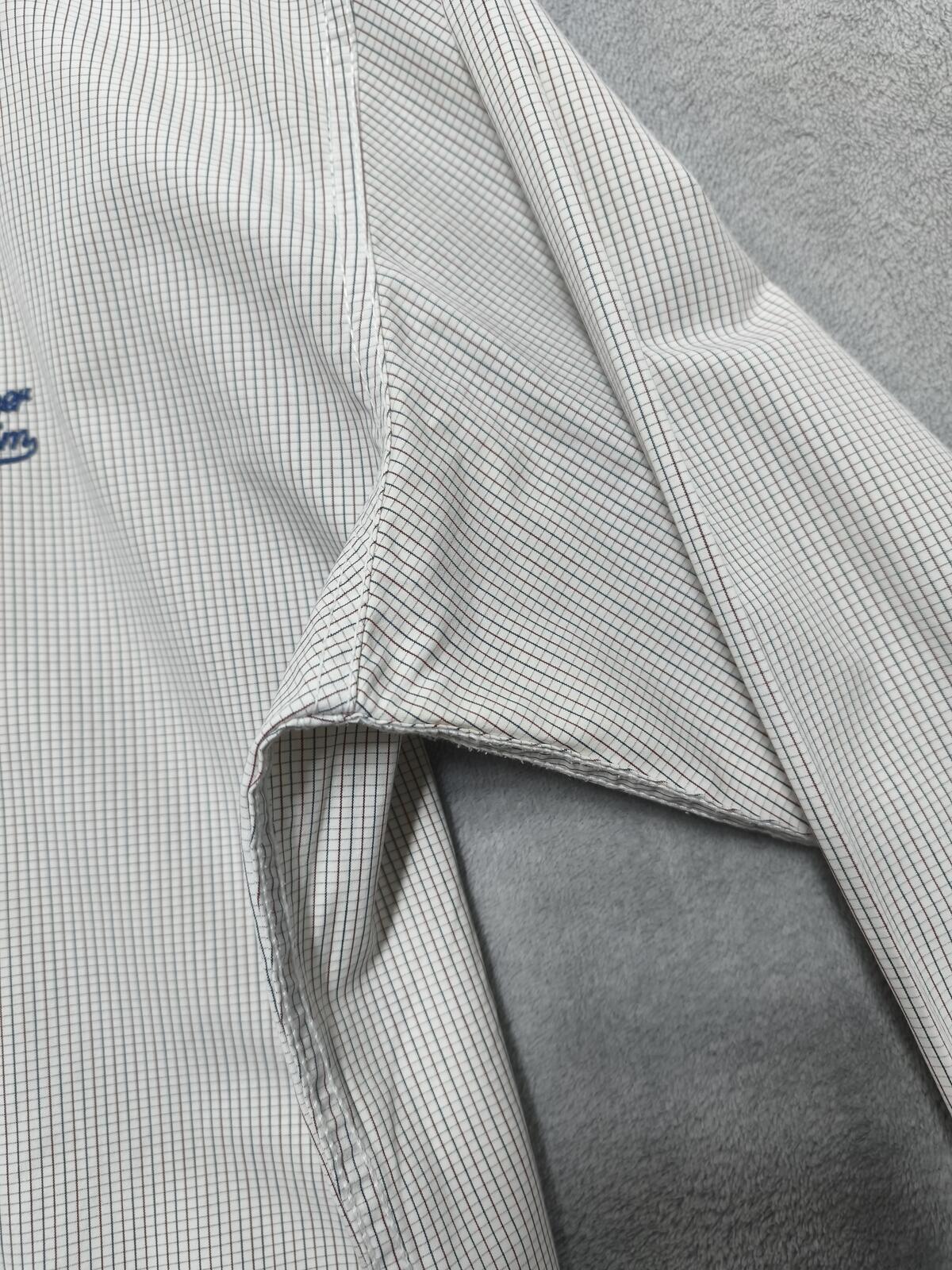 Vintage Tommy Hilfiger Checked Long Sleeve Shirt White Blue Men's Size Medium M