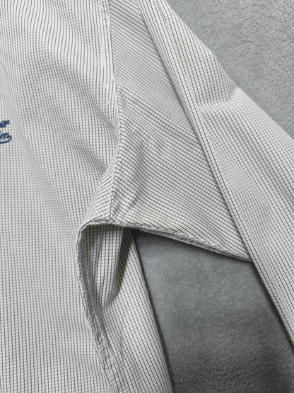 Vintage Tommy Hilfiger Checked Long Sleeve Shirt White Blue Men's Size Medium M