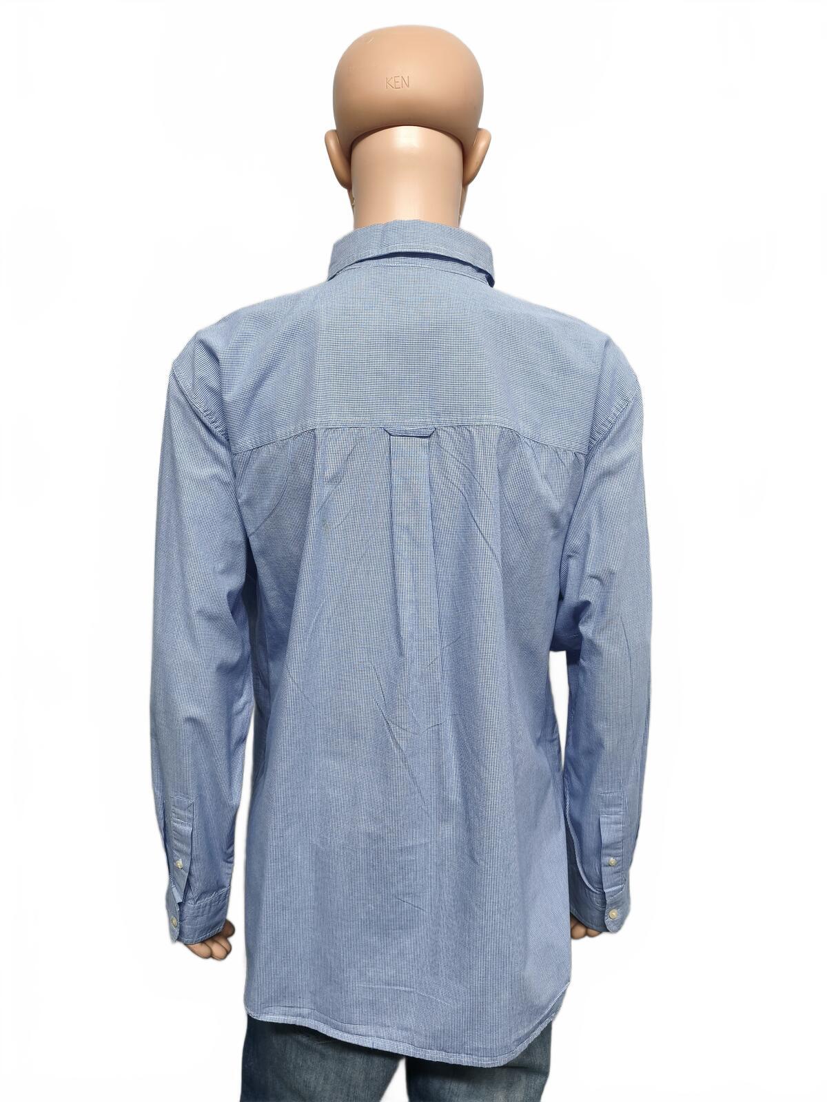 Vintage Chaps Blue Shirt XXL Long Sleeve Cotton Plain Preppy 90s Y2K Retro Dad