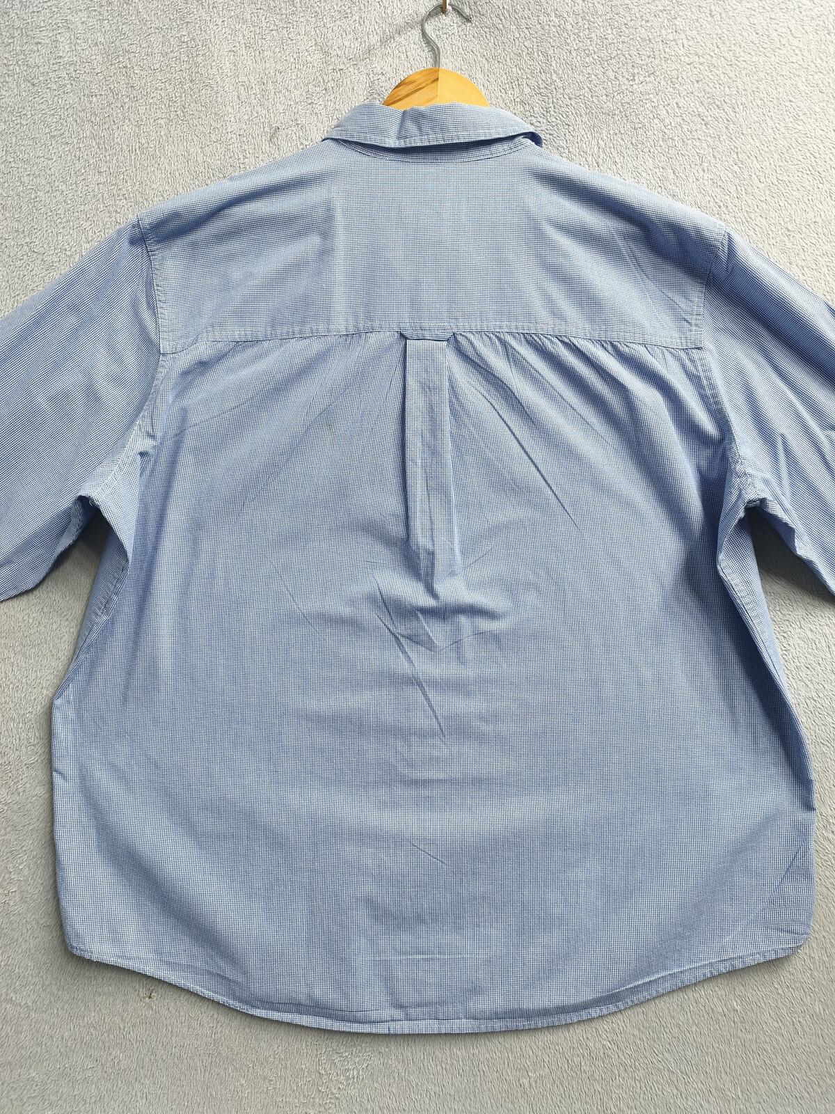 Vintage Chaps Blue Shirt XXL Long Sleeve Cotton Plain Preppy 90s Y2K Retro Dad
