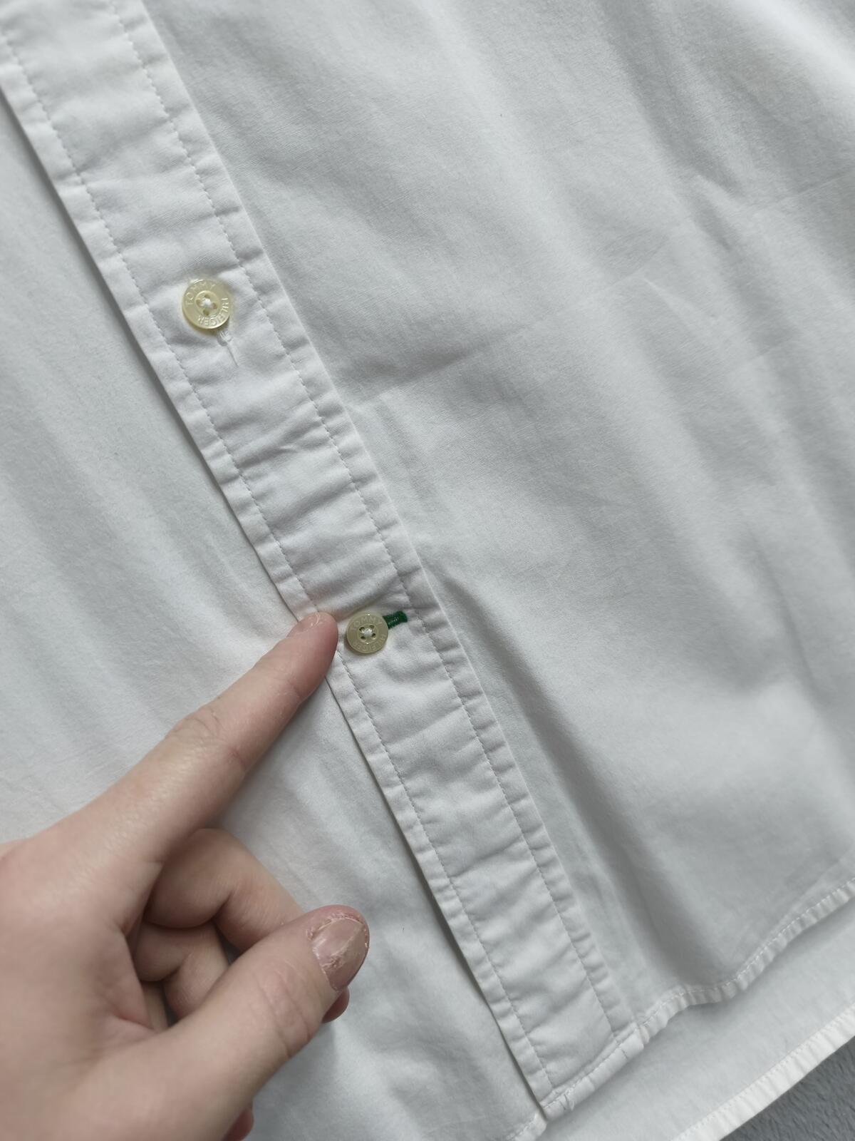 Vintage Tommy Hilfiger Plain Long Sleeve Shirt Solid White Men's Size XL