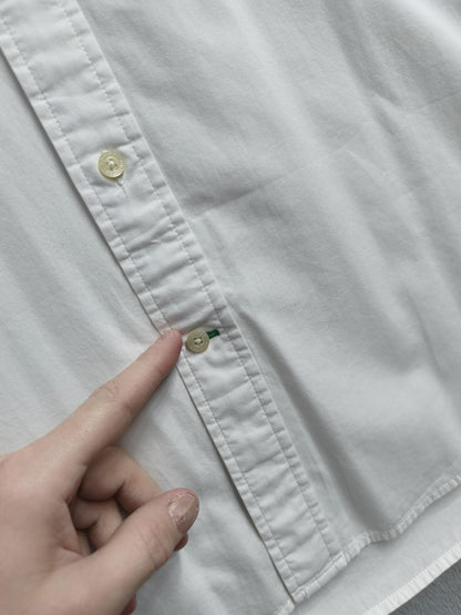 Vintage Tommy Hilfiger Plain Long Sleeve Shirt Solid White Men's Size XL