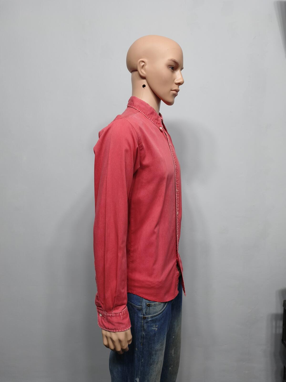 Vintage Polo Ralph Lauren Plain Long Sleeve Shirt Faded Red Men's Size Small S