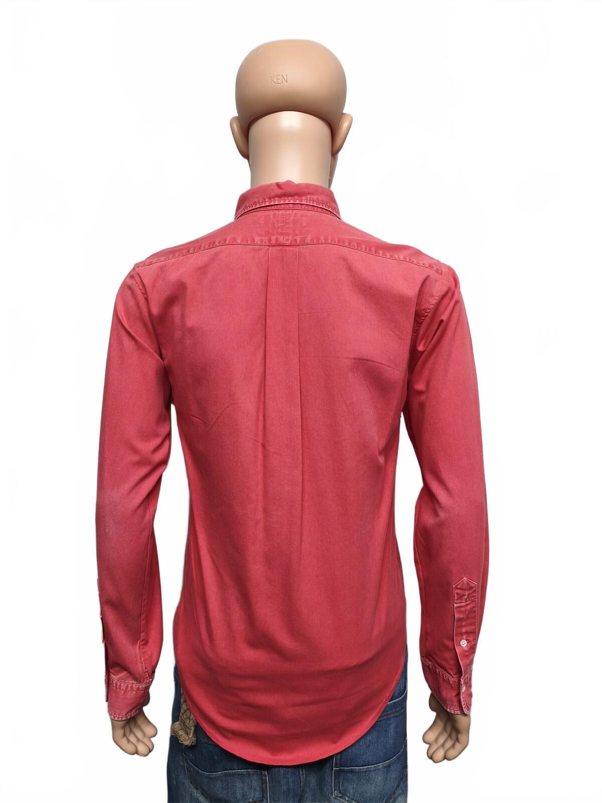 Vintage Polo Ralph Lauren Plain Long Sleeve Shirt Faded Red Men's Size Small S