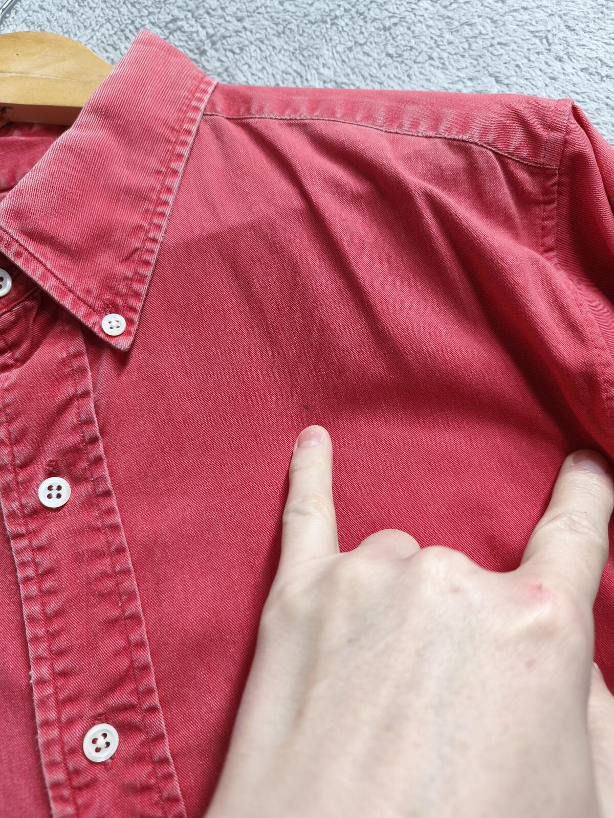 Vintage Polo Ralph Lauren Plain Long Sleeve Shirt Faded Red Men's Size Small S
