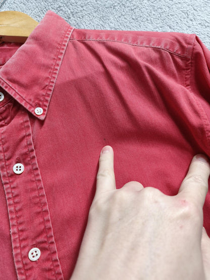 Vintage Polo Ralph Lauren Plain Long Sleeve Shirt Faded Red Men's Size Small S