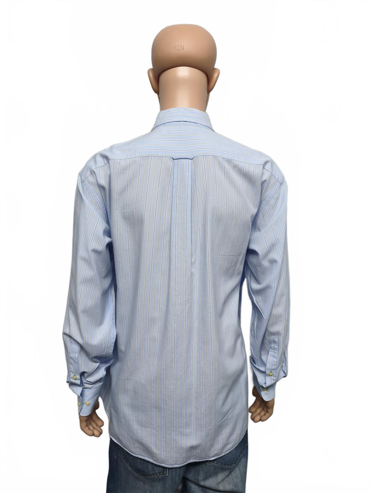 Vintage Tommy Hilfiger Striped Long Sleeve Shirt Blue White Men's Size XXL