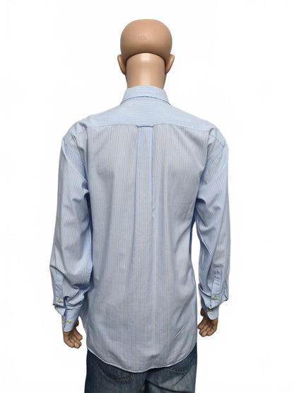 Vintage Tommy Hilfiger Striped Long Sleeve Shirt Blue White Men's Size XXL