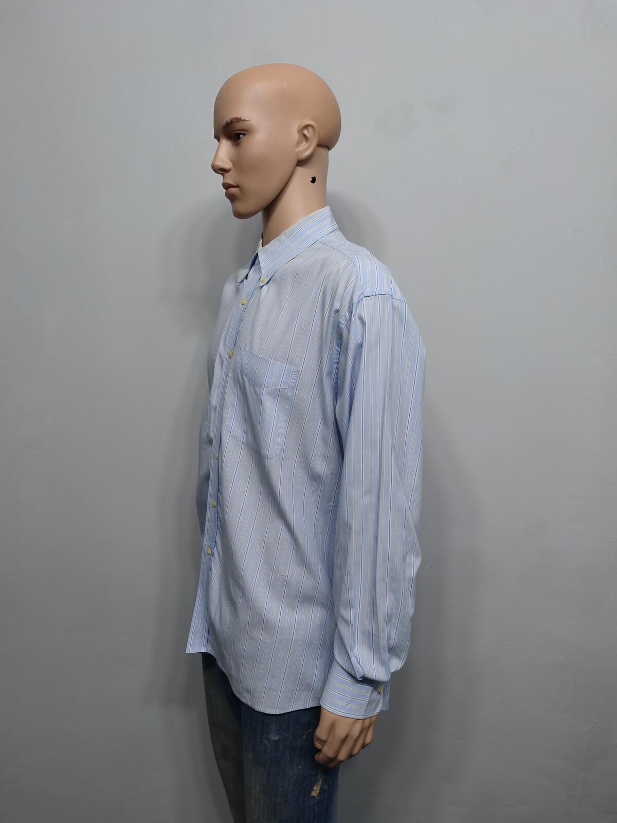 Vintage Tommy Hilfiger Striped Long Sleeve Shirt Blue White Men's Size XXL