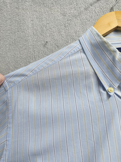 Vintage Tommy Hilfiger Striped Long Sleeve Shirt Blue White Men's Size XXL