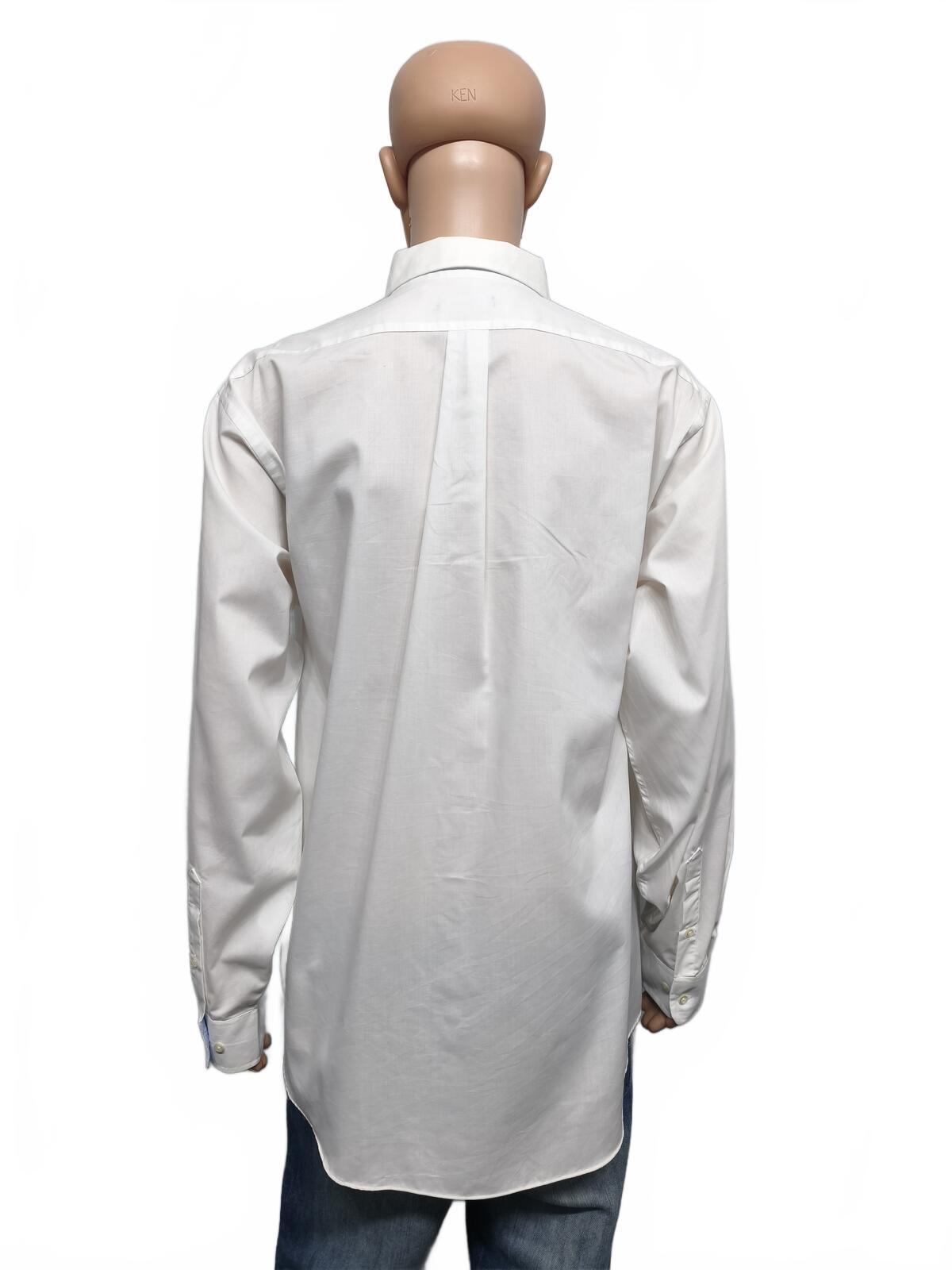 Vintage Chaps Plain Long Sleeve Shirt Solid White Men's Size XXL Oversized