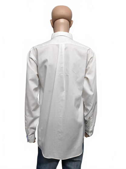 Vintage Chaps Plain Long Sleeve Shirt Solid White Men's Size XXL Oversized