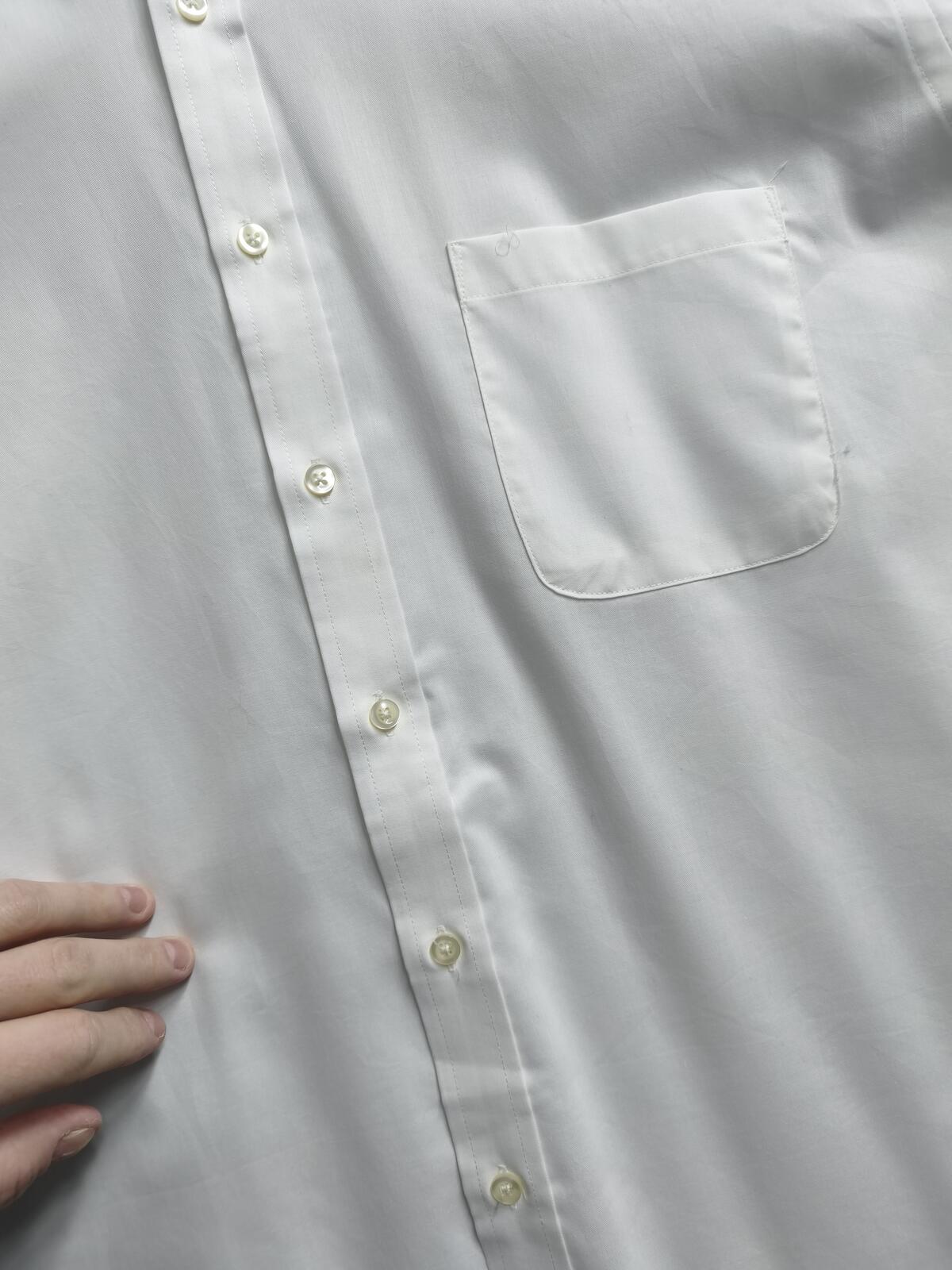 Vintage Chaps Plain Long Sleeve Shirt Solid White Men's Size XXL Oversized