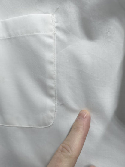 Vintage Chaps Plain Long Sleeve Shirt Solid White Men's Size XXL Oversized