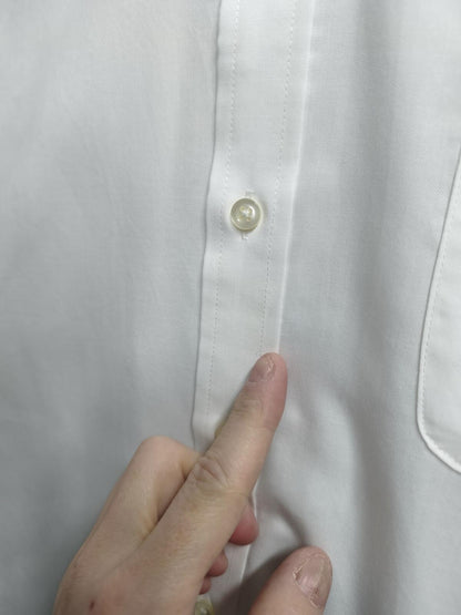 Vintage Chaps Plain Long Sleeve Shirt Solid White Men's Size XXL Oversized
