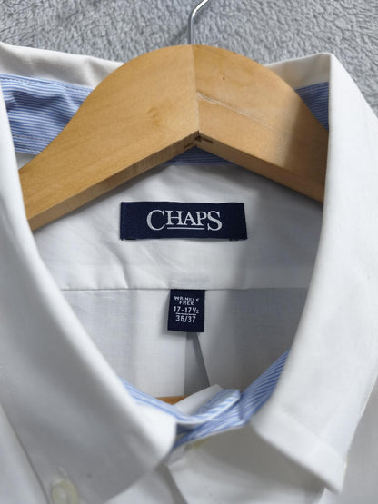 Vintage Chaps Plain Long Sleeve Shirt Solid White Men's Size XXL Oversized