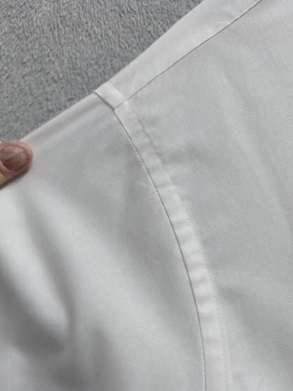 Vintage Chaps Plain Long Sleeve Shirt Solid White Men's Size XXL Oversized