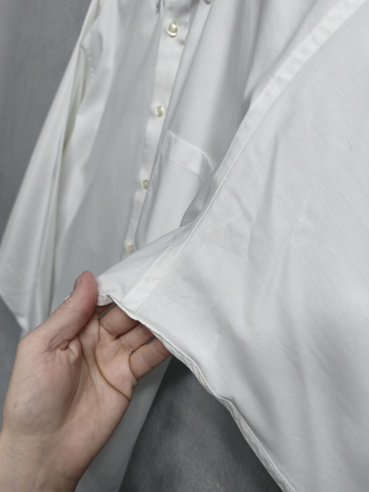 Vintage Chaps Plain Long Sleeve Shirt Solid White Men's Size XXL Oversized