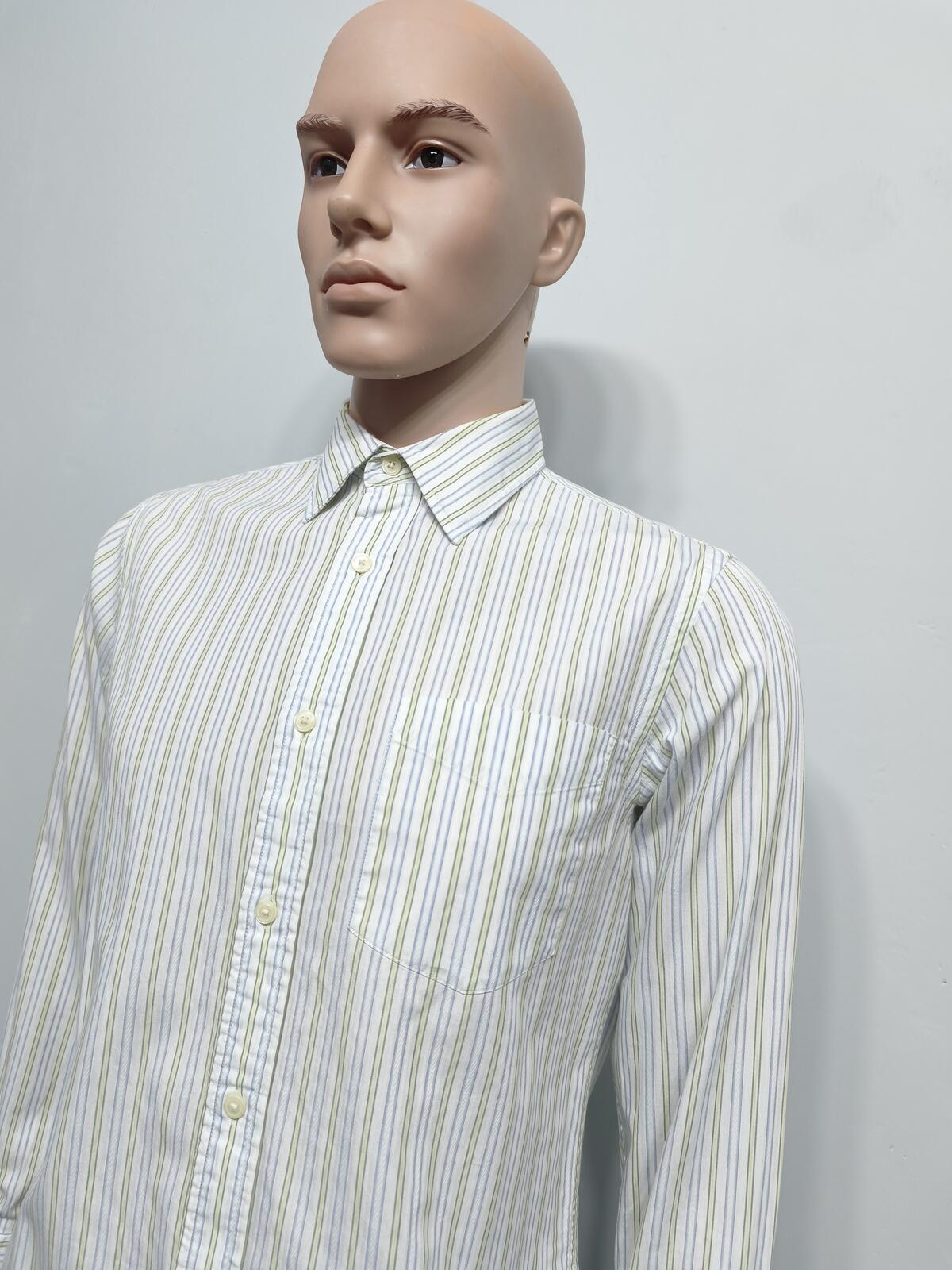 Vintage Banana Republic Striped Long Sleeve Shirt White Men's Size Medium M